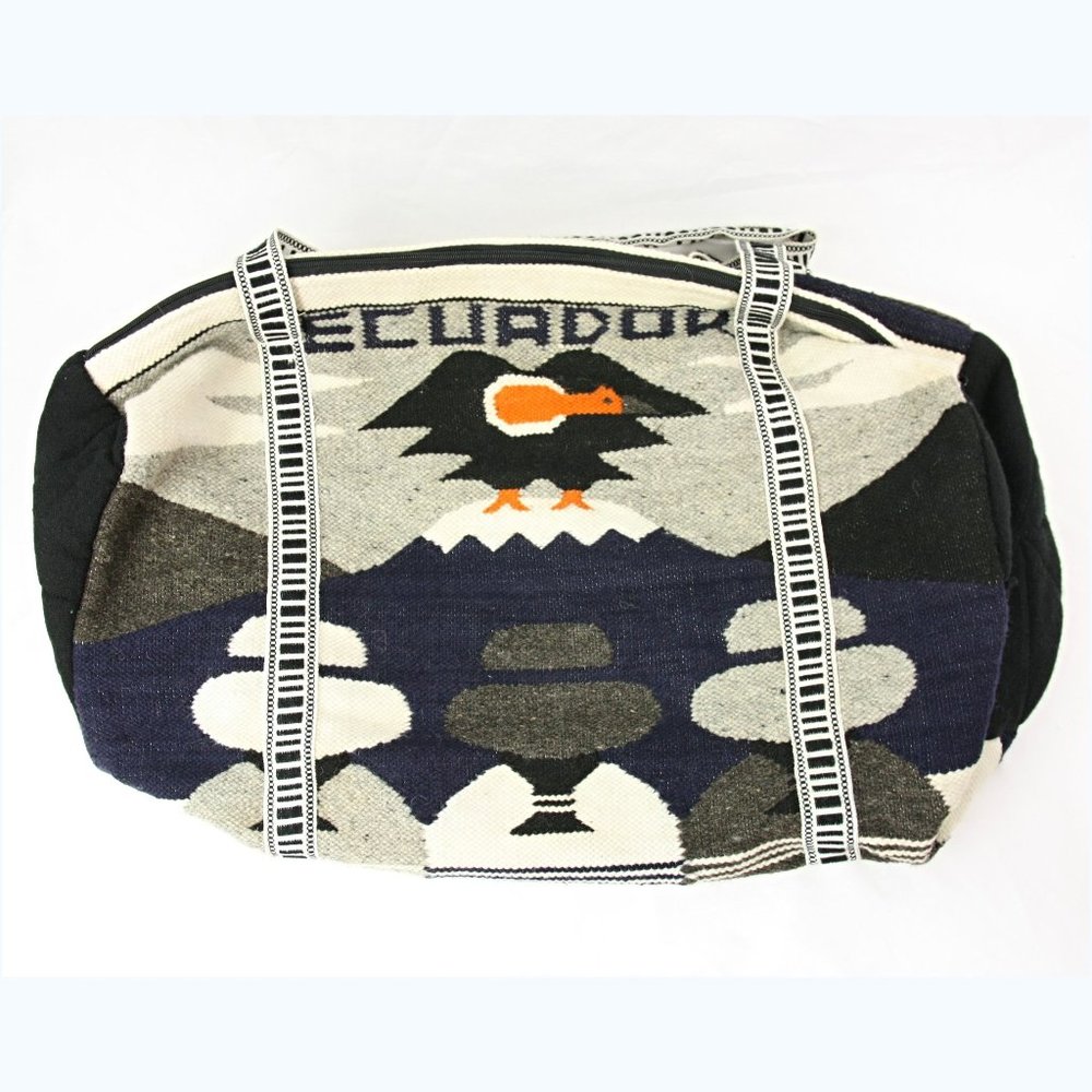 Souvenir Ecuador Condor Vulture Bird Woven Wool Tote Travel Weekender Duffel Bag